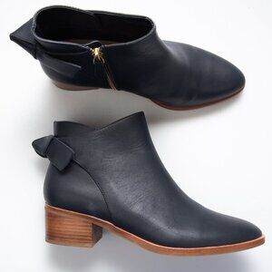 Talbots Via Knot Ankle Boot Soft Vachetta Leather Booties Navy Blue Size 9